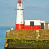 Newlyn White And Red Lighthouse For Painting By Numbers