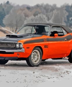 Orange Mopar Muscle Paint By Numbers