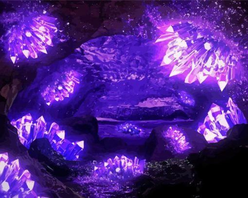 Purple Crystal Cave Paint By Numbers