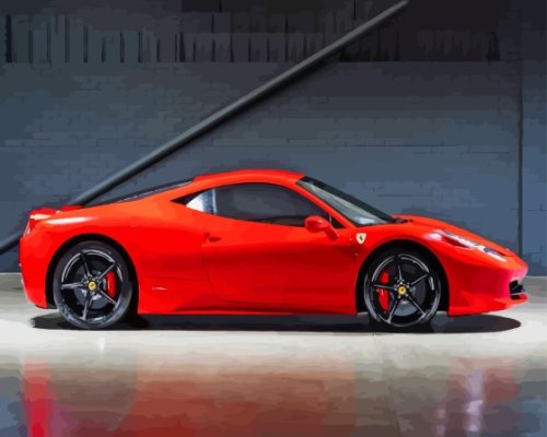 Red 458 Ferrari Paint By Numbers