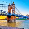 Roebling Bridge At Sunset Paint By Numbers