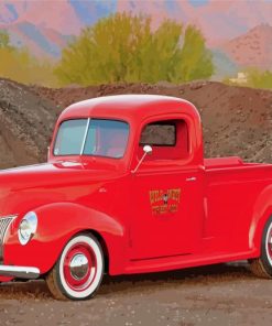 Vintage Red Ford Truck Paint By Numbers