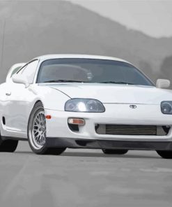 White Toyota Supra Mk4 Car Paint By Numbers