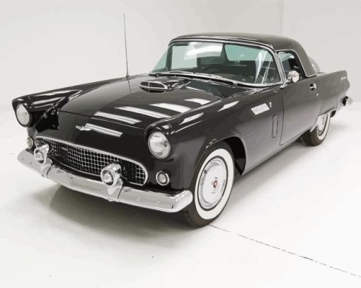 1956 Ford Thunderbird Black Car Paint By Numbers