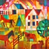 Abstract Houses Paint By Numbers