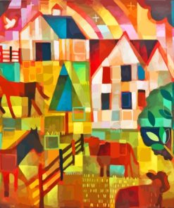 Abstract Houses Paint By Numbers