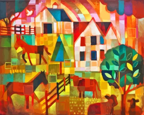 Abstract Houses Paint By Numbers