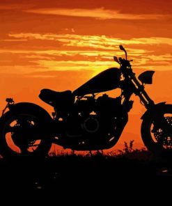 Motorcycle At Sunset Paint By Numbers