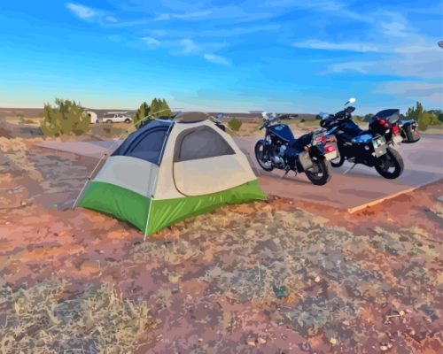 Motorcycles Camping Paint By Numbers