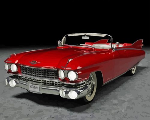 Red Cadillac 1959 Paint By Numbers