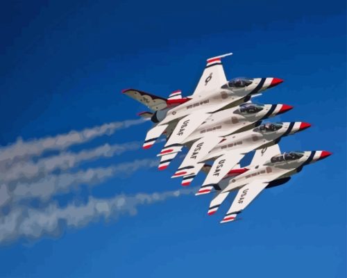 The Thunderbird Jets Show Paint By Numbers