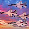 Thunderbirds Jets At Sunset Paint By Numbers