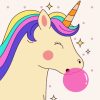 Unicorn Blowing Gum Paint By Numbers