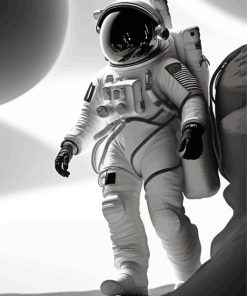 Black And White Astronaut Paint By Numbers