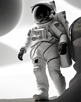 Black And White Astronaut Paint By Numbers