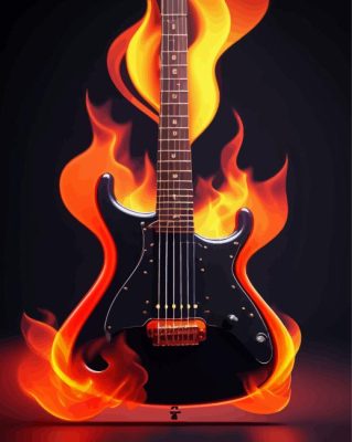 Black Dire Guitar Paint By Numbers