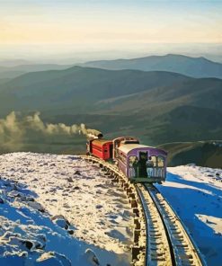 Cog Railroad In Snow Paint By Numbers