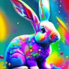 Colorful Splatter Easter Bunny Paint By Numbers