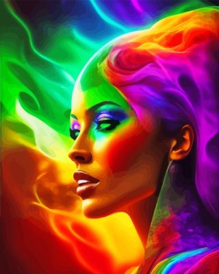 Colorful Smoke Lady Paint By Numbers