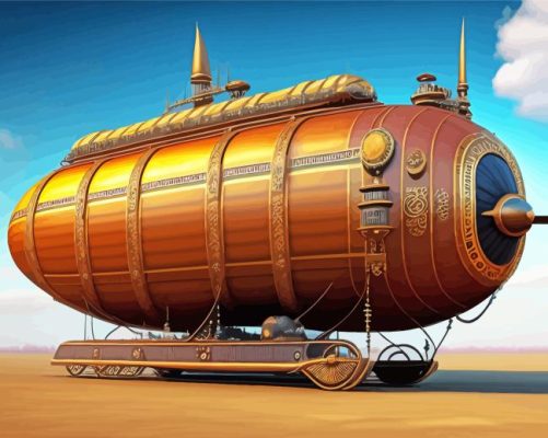 Dirigible Steampunk Paint By Numbers