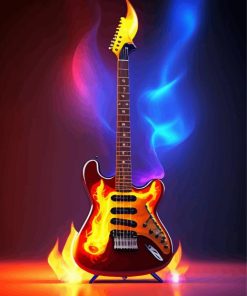 Fire Guitar Paint By Numbers