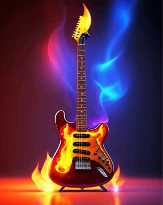 Fire Guitar Paint By Numbers