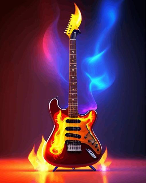 Fire Guitar Paint By Numbers