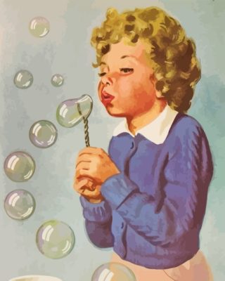 Girl Bubbles Paint By Numbers