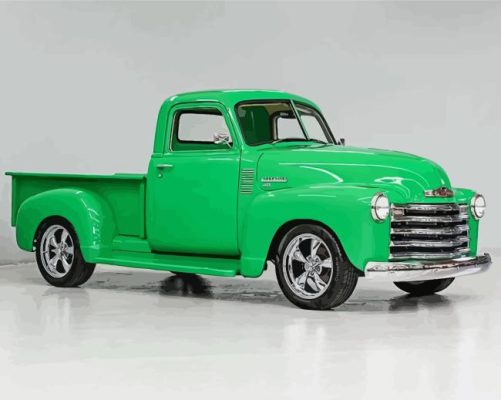 Green Camionnette Chevrolet Paint By Numbers