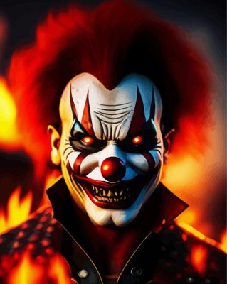 Killer Clown Fire Paint By Numbers