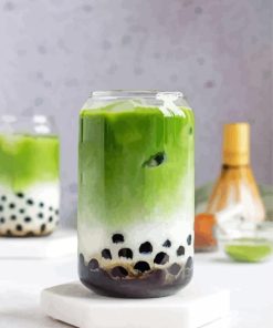 Matcha Bubble Tea Paint By Numbers