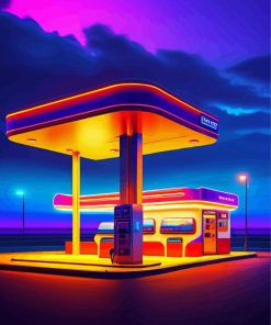 Neon Gas Station Paint By Numbers