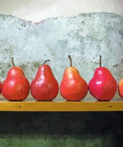 Red Pears In A Row Paint By Numbers