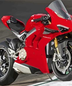 Red Superbike Engine Paint By Numbers