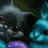 Black Cat And Blue Bunny Paint By Numbers