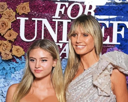 Heidi Klum With Her Daughter Paint By Numbers