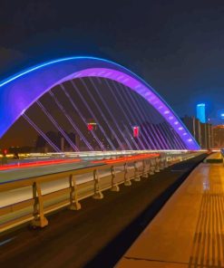 Nanning Bridge With Blue Lights Paint By Numbers