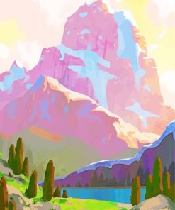 Pink Mountains Paint By Numbers