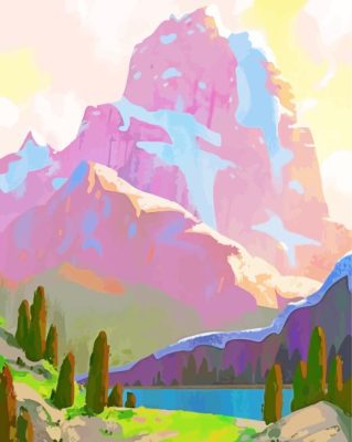 Pink Mountains Paint By Numbers