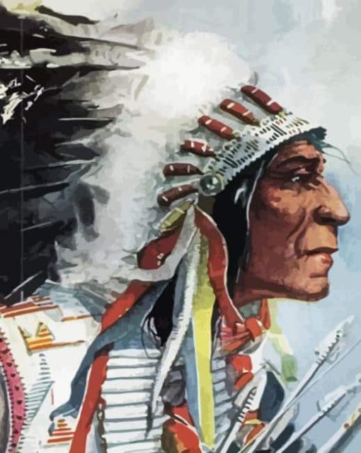 The Chief Wolf Robe Cheyenne Paint By Numbers