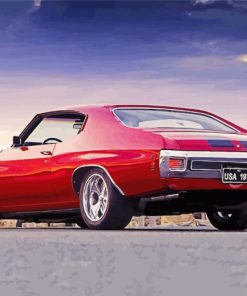 Vintage Red 71 Chevelle Car Paint By Numbers