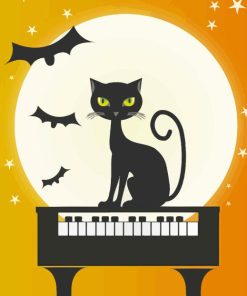 Halloween Cat And Piano Animation Paint By Numbers