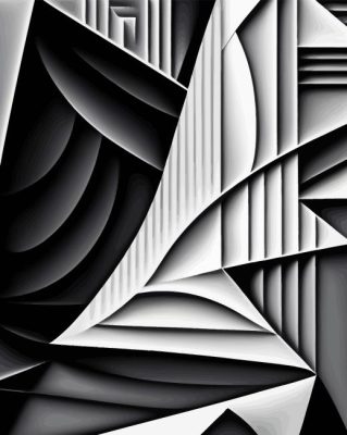 Monochrome Abstract Modern Art Paint By Numbers