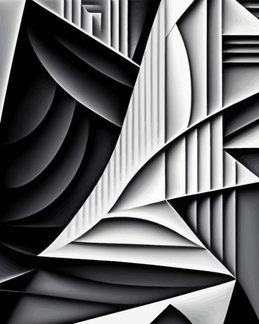 Monochrome Abstract Modern Art Paint By Numbers