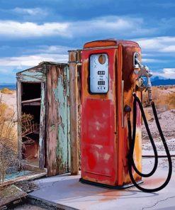 Retro Old Gas Pump Paint By Numbers