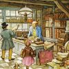 Vintage Book Store By Anton Pieck Paint By Numbers