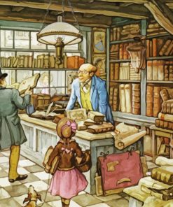 Vintage Book Store By Anton Pieck Paint By Numbers