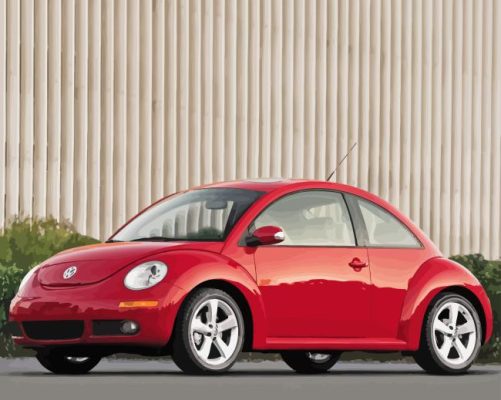 2007 Red Vw beetle Paint By Numbers