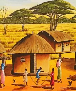 African Tribe Scene Paint By Numbers