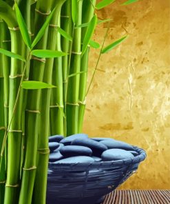 Bamboo And Stones In Basket Paint By Numbers